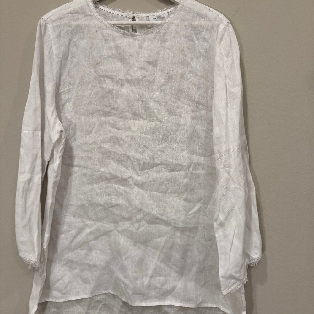 J.Jill Love Linen White Tunic Blouse Women’s Large